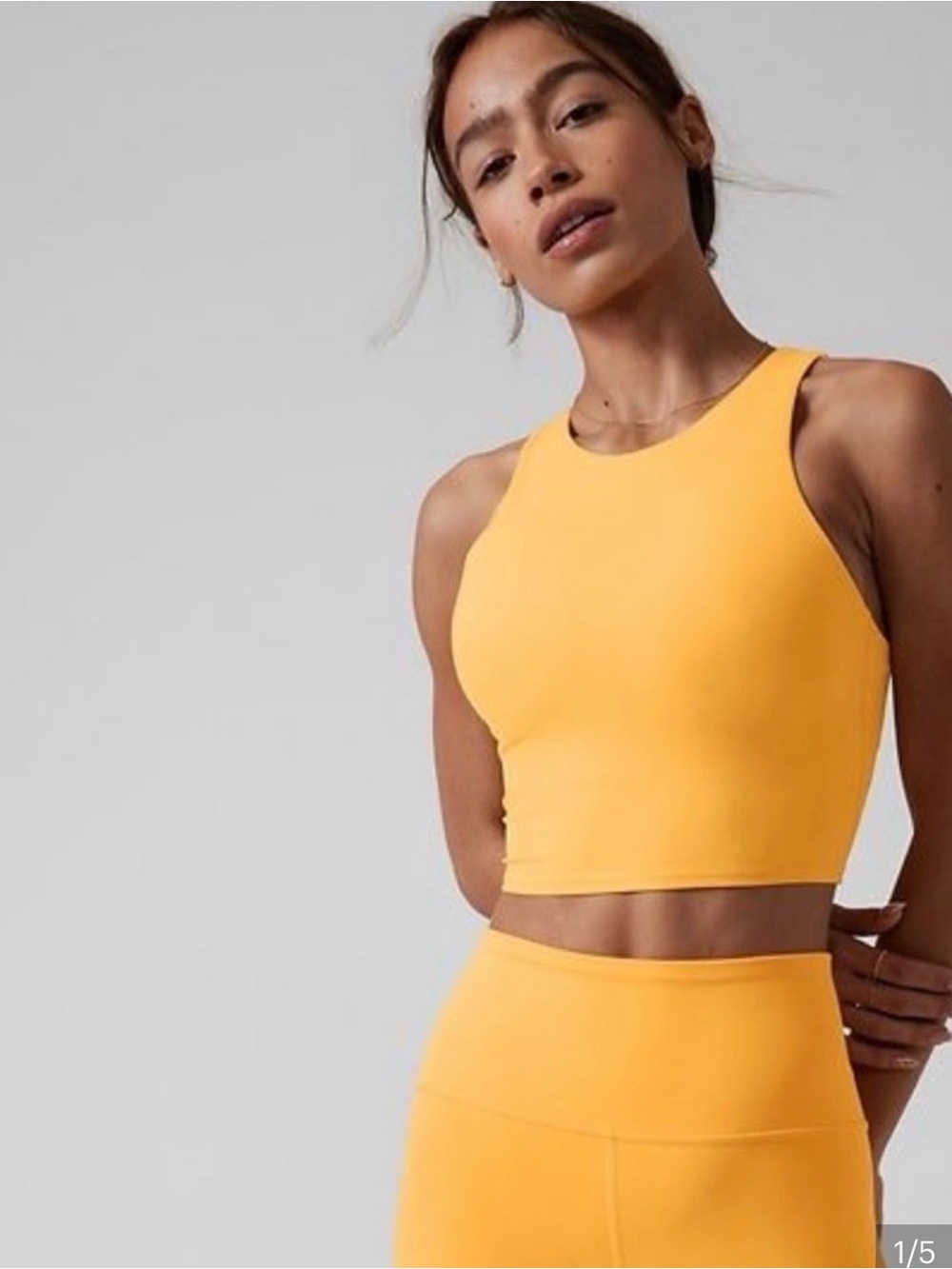 Athleta Yellow High-Neck Cropped Tank